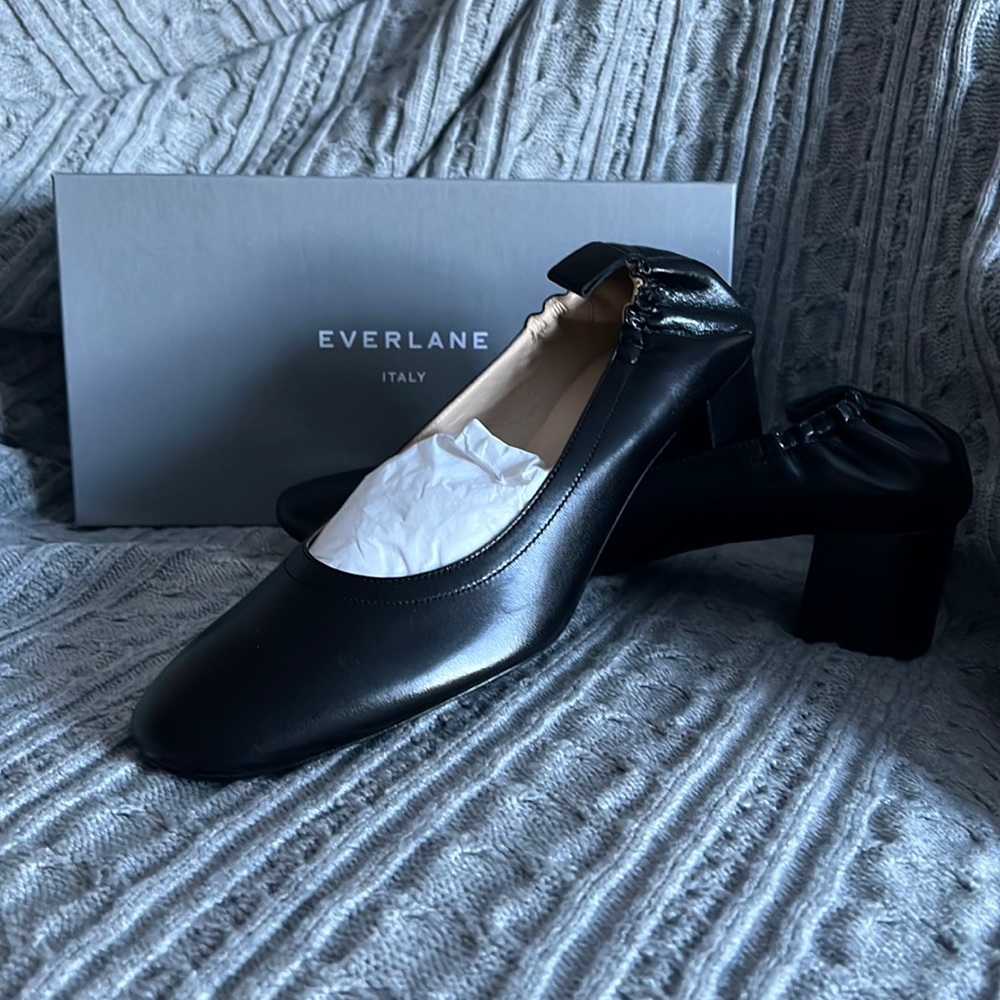 NWT Everlane Leather Block Heel Pumps Size 10